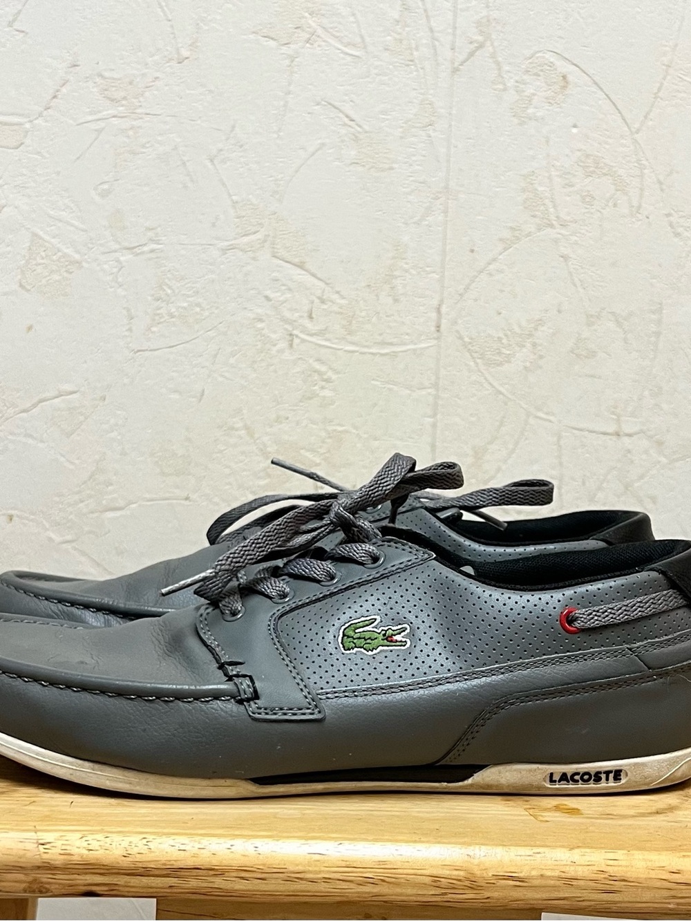 Lacoste Dreyfus Moc Toe Flats Comfort Gray Lace Up Men’s shoes Sz 11.5